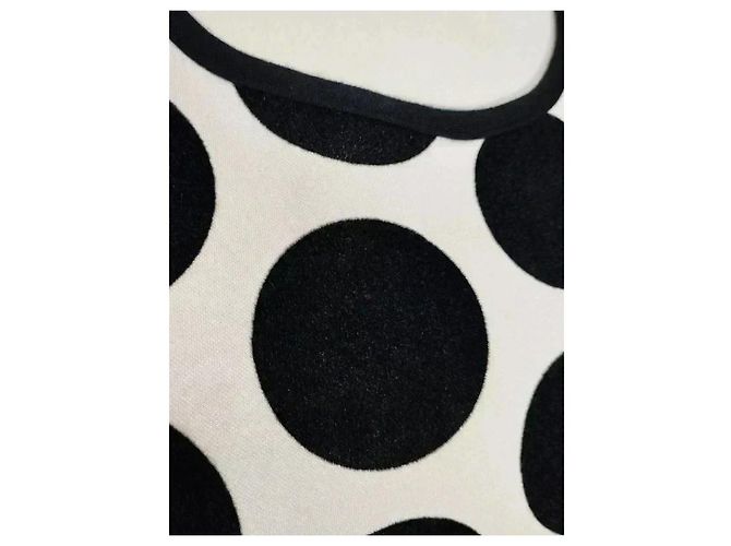 Autre Marque Praslin Preppy Polka Dot Samtkleid Schwarz Weiß - Ansicht 13