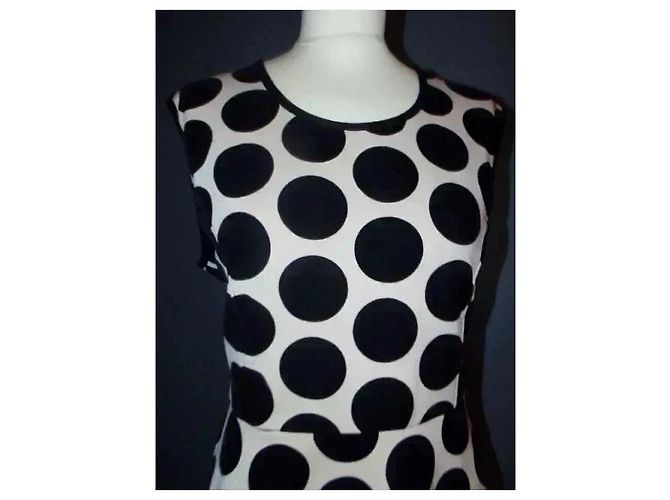Autre Marque Praslin Preppy Polka Dot Samtkleid Schwarz Weiß - Ansicht 15