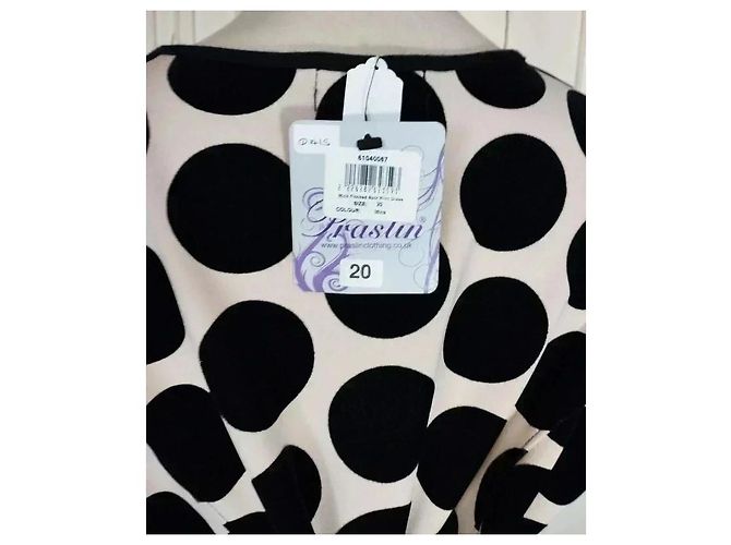 Autre Marque Praslin Preppy Polka Dot Samtkleid Schwarz Weiß - Ansicht 8