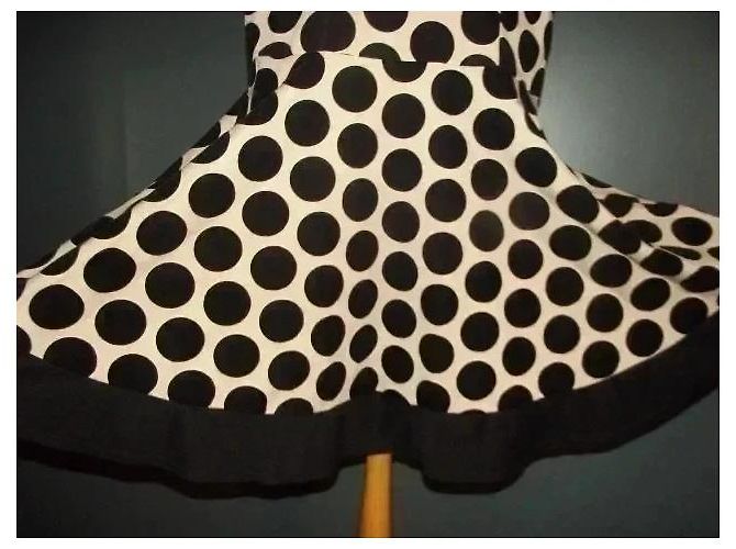 Autre Marque Praslin Preppy Polka Dot Samtkleid Schwarz Weiß - Ansicht 9