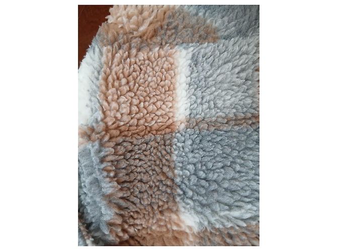 Zara Kinder Karo-Fleecejacke Braun Weiß Mehrfarben Grau - Ansicht 7