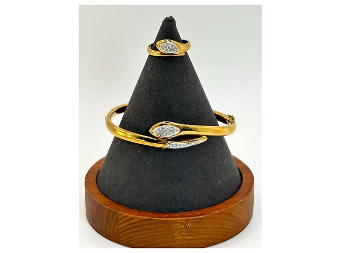 Autre Marque Parure Serpente Art Deco in Oro Giallo 18k e Diamanti D'oro - vista 10