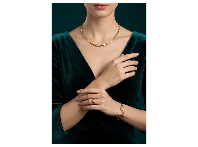 Autre Marque Parure Serpente Art Deco in Oro Giallo 18k e Diamanti D'oro - vista 2