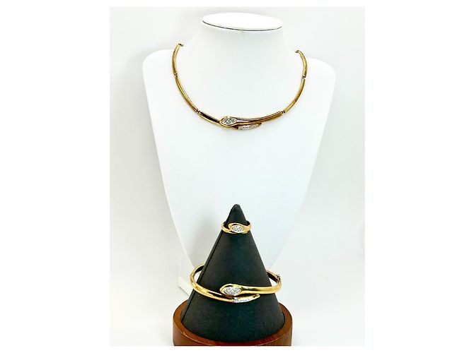 Autre Marque Parure Serpente Art Deco in Oro Giallo 18k e Diamanti D'oro - vista 9