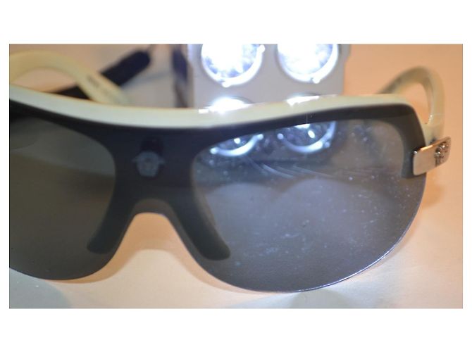Óculos de sol Versace 4045-V Máscara Magnética - Acetato Branco e Preto - vista 10