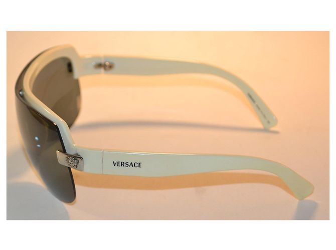 Óculos de sol Versace 4045-V Máscara Magnética - Acetato Branco e Preto - vista 4