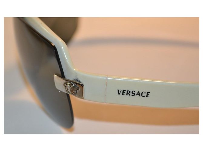 Óculos de sol Versace 4045-V Máscara Magnética - Acetato Branco e Preto - vista 5