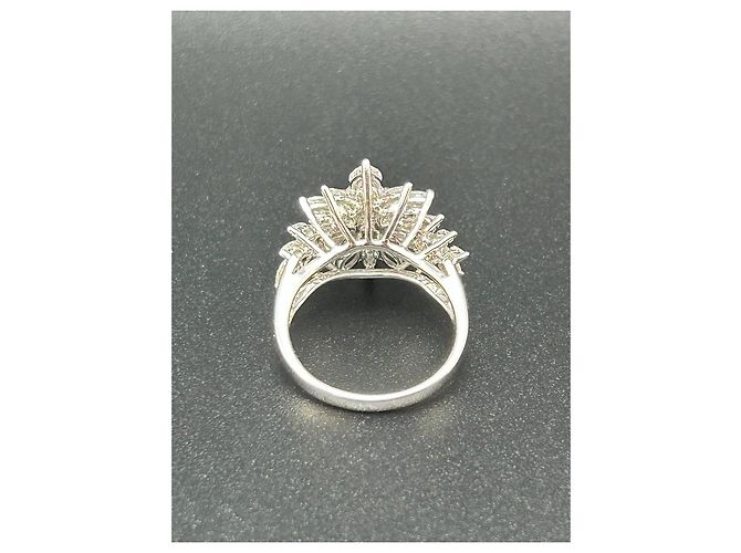 Autre Marque Anello La Regina in Oro Bianco 18k con 21 Diamanti Naturali - vista 12