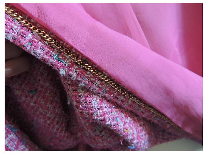 Chanel Chaqueta de Tweed Cruzada Desfile Primavera-Verano 2019 Fuchsia Rosa - vista 13