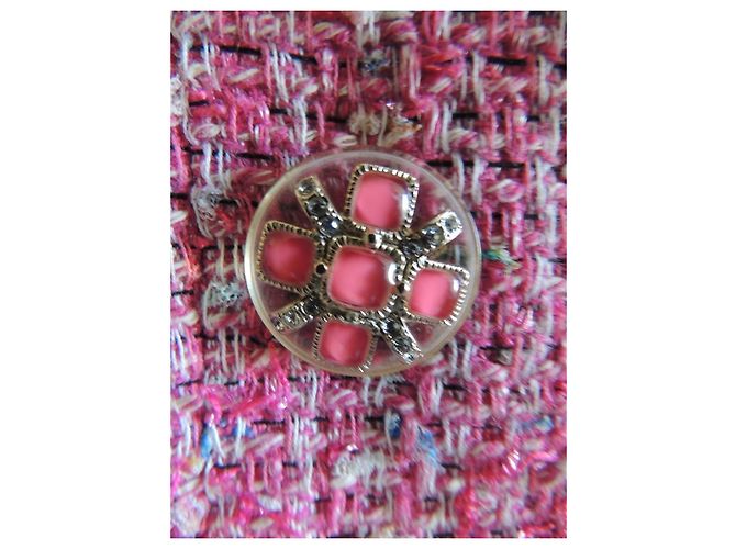 Chanel Chaqueta de Tweed Cruzada Desfile Primavera-Verano 2019 Fuchsia Rosa - vista 5