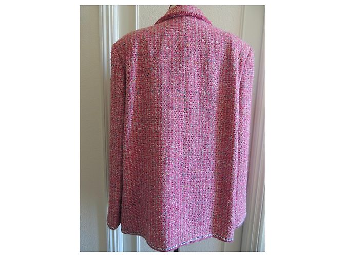 Chanel Chaqueta de Tweed Cruzada Desfile Primavera-Verano 2019 Fuchsia Rosa - vista 6