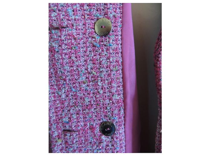 Chanel Chaqueta de Tweed Cruzada Desfile Primavera-Verano 2019 Fuchsia Rosa - vista 8