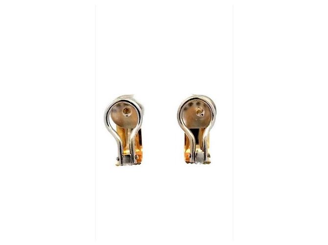 Autre Marque Tri-Color 18k Gold and Diamond Clip-on Earrings Silvery Pink White Golden - view 9