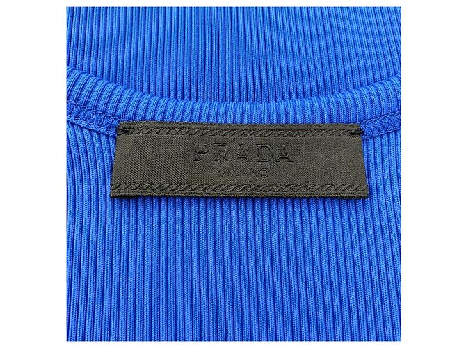 Prada Blue Ribbed Tank Top - view 4
