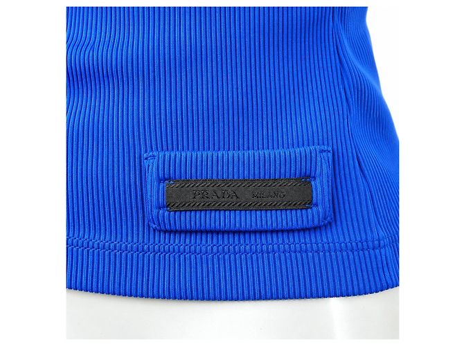Prada Blue Ribbed Tank Top - view 5