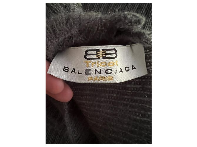 Balenciaga Vestido Largo de Punto Gris - vista 2