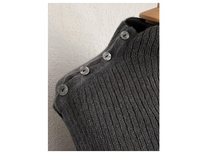 Balenciaga Vestido Largo de Punto Gris - vista 4