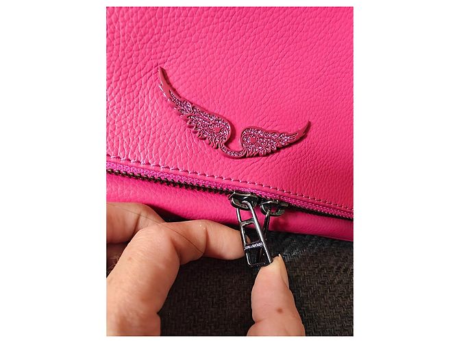 Zadig & Voltaire Sac Rock en cuir rose - vue 3