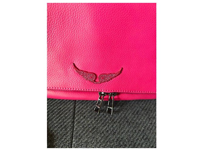 Zadig & Voltaire Sac Rock en cuir rose - vue 5