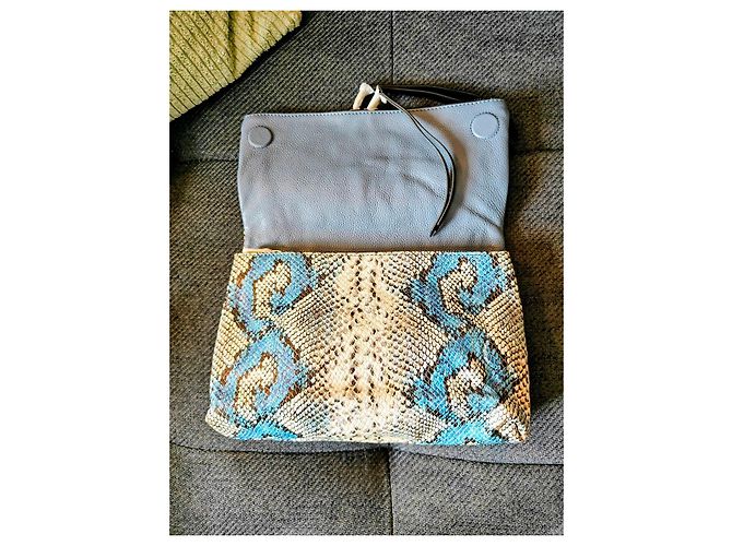Zadig & Voltaire Mala Rock Couro de Píton Azul e Branco Multicor - vista 6