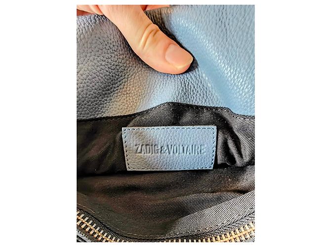 Zadig & Voltaire Mala Rock Couro de Píton Azul e Branco Multicor - vista 7
