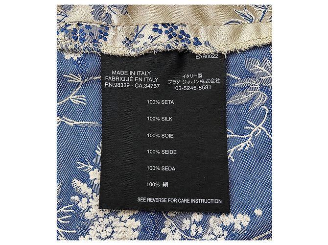 Prada Seidenrock mit Blumenmuster Blau Beige - Ansicht 7