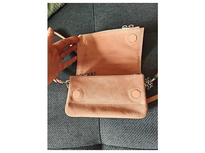 Zadig & Voltaire Borsa a tracolla Nano Rock camoscio rosa pallido - vista 5