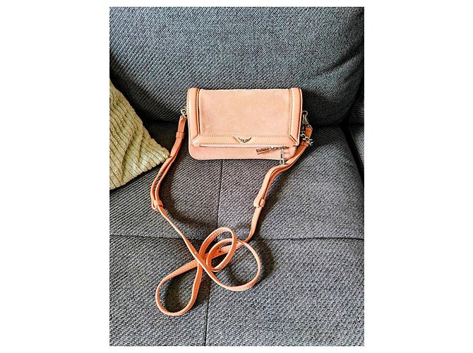 Zadig & Voltaire Borsa a tracolla Nano Rock camoscio rosa pallido - vista 7