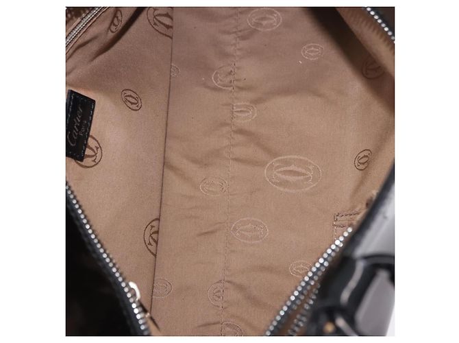 Borsa CARTIER Pelle verniciata Nero Argento Auth ki6838A - vista 11