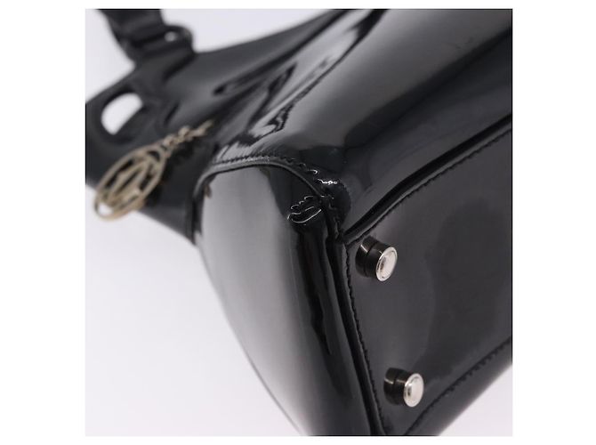 Borsa CARTIER Pelle verniciata Nero Argento Auth ki6838A - vista 19