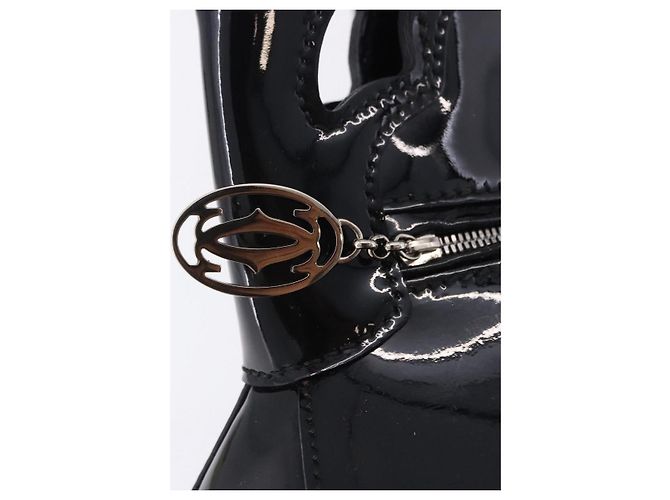 Borsa CARTIER Pelle verniciata Nero Argento Auth ki6838A - vista 21