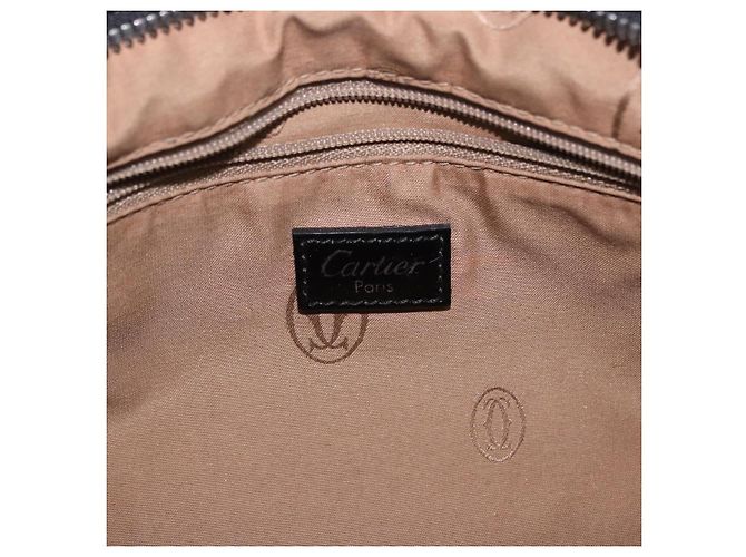 Borsa CARTIER Pelle verniciata Nero Argento Auth ki6838A - vista 23