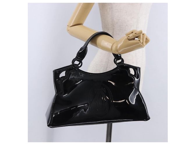Borsa CARTIER Pelle verniciata Nero Argento Auth ki6838A - vista 28