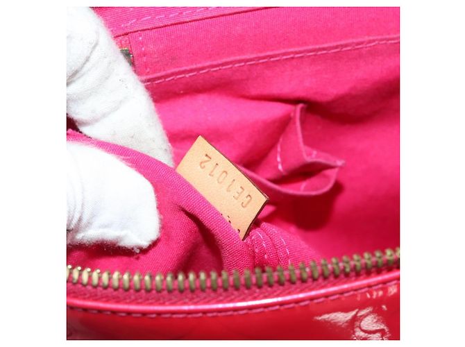 LOUIS VUITTON Monogram Vernis Sullivan Vertical Fuchsia Pink M91259 Auth 203839V Rosa Fucsia - vista 11