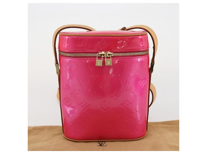 LOUIS VUITTON Monogram Vernis Sullivan Vertical Fuchsia Pink M91259 Auth 203839V Rosa Fucsia - vista 12