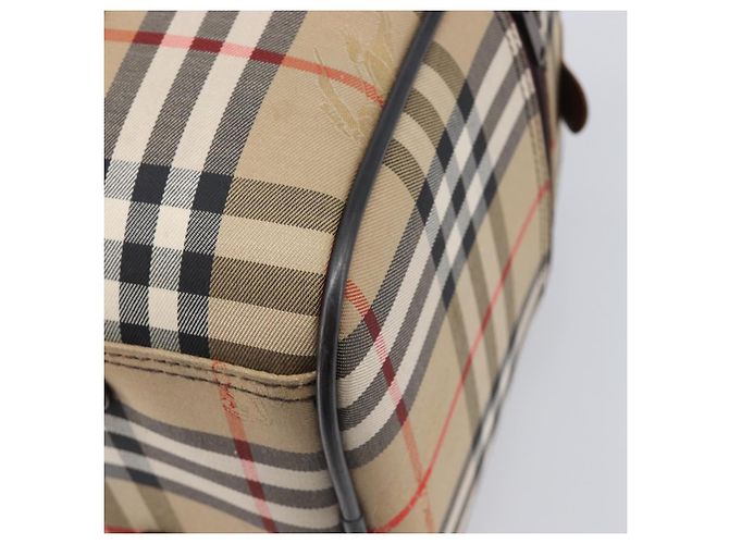 Borsa Boston Burberrys Nova Check Canvas Beige Gold Auth 203894V D'oro - vista 15