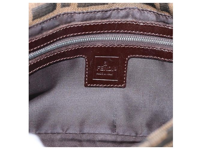 Bolso de hombro FENDI Zucca Canvas Mamma Baguette Negro Marrón Auth 203887V Castaño - vista 20