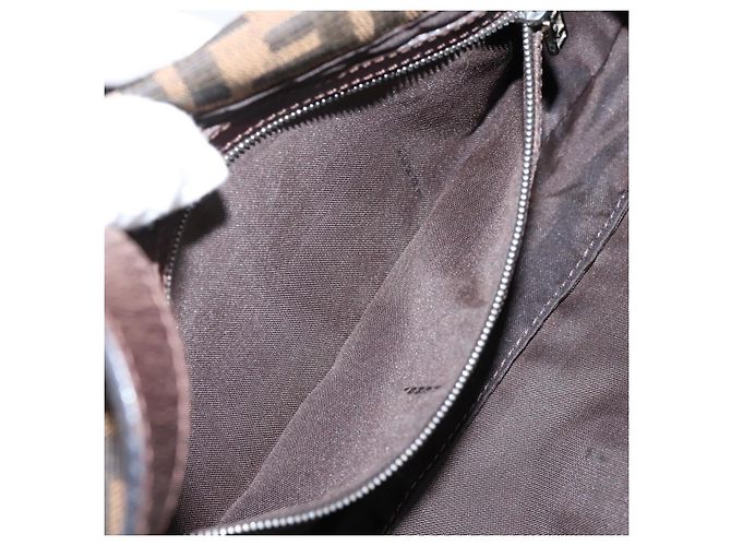 Bolso de hombro FENDI Zucca Canvas Mamma Baguette Negro Marrón Auth 203887V Castaño - vista 24