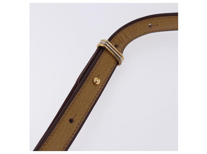 Bolso de hombro CARTIER Must Line de cuero beige y oro Auth 205170A Dorado - vista 10