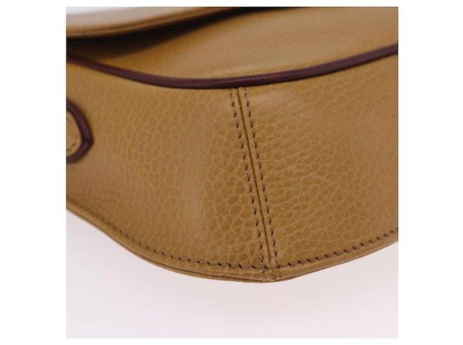 Bolso de hombro CARTIER Must Line de cuero beige y oro Auth 205170A Dorado - vista 17