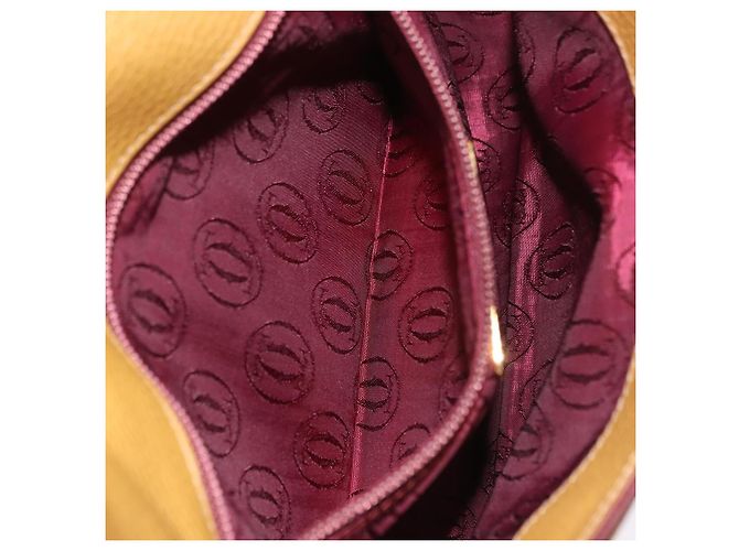 Bolso de hombro CARTIER Must Line de cuero beige y oro Auth 205170A Dorado - vista 28