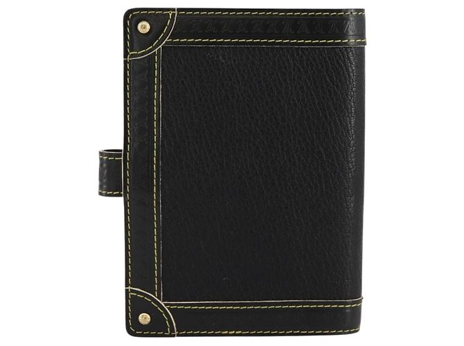 LOUIS VUITTON Suhari Agenda PM Partner Planner Pelle Nera R21031 Auth 205860A Nero - vista 2
