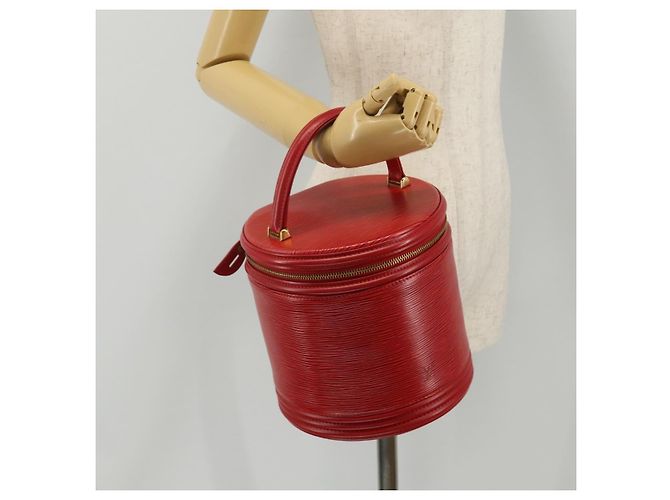 Borsa a mano LOUIS VUITTON Epi Cannes Rossa M48037 LV Auth 205082V Rosso - vista 26