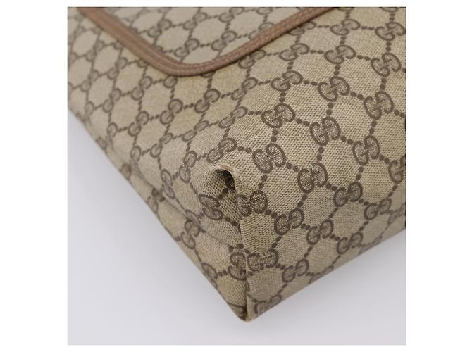 Borsa Tote GUCCI GG Supreme Web Sherry Line PVC Beige Oro 39 02 003 Auth 203840 D'oro - vista 14