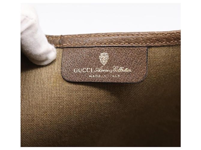 Borsa Tote GUCCI GG Supreme Web Sherry Line PVC Beige Oro 39 02 003 Auth 203840 D'oro - vista 17
