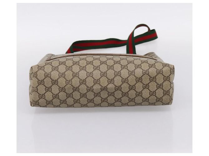 Borsa Tote GUCCI GG Supreme Web Sherry Line PVC Beige Oro 39 02 003 Auth 203840 D'oro - vista 5