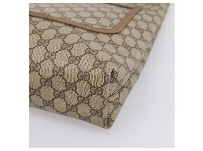 Borsa Tote GUCCI GG Supreme Web Sherry Line PVC Beige Oro 39 02 003 Auth 203840 D'oro - vista 9