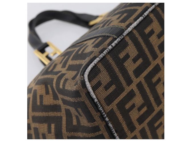 Borsa a mano FENDI Zucca Canvas Marrone Tono Oro Auth 205803 - vista 10