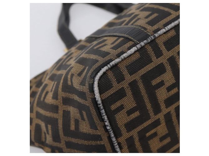 Borsa a mano FENDI Zucca Canvas Marrone Tono Oro Auth 205803 - vista 15