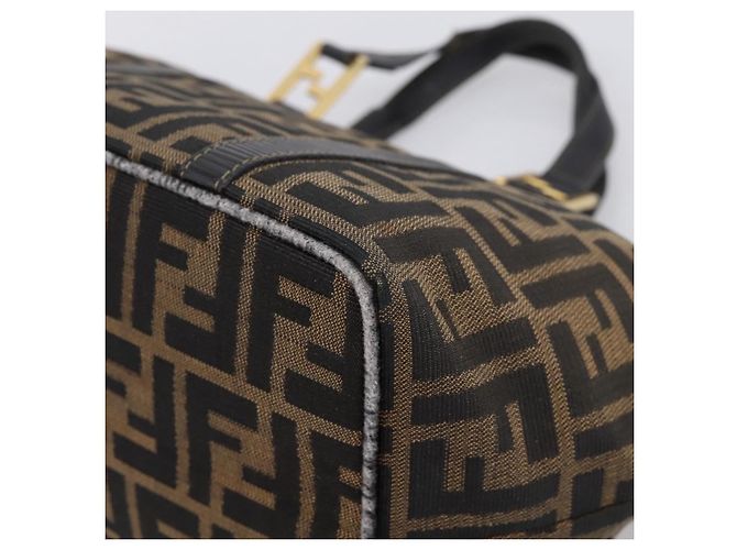 Borsa a mano FENDI Zucca Canvas Marrone Tono Oro Auth 205803 - vista 16